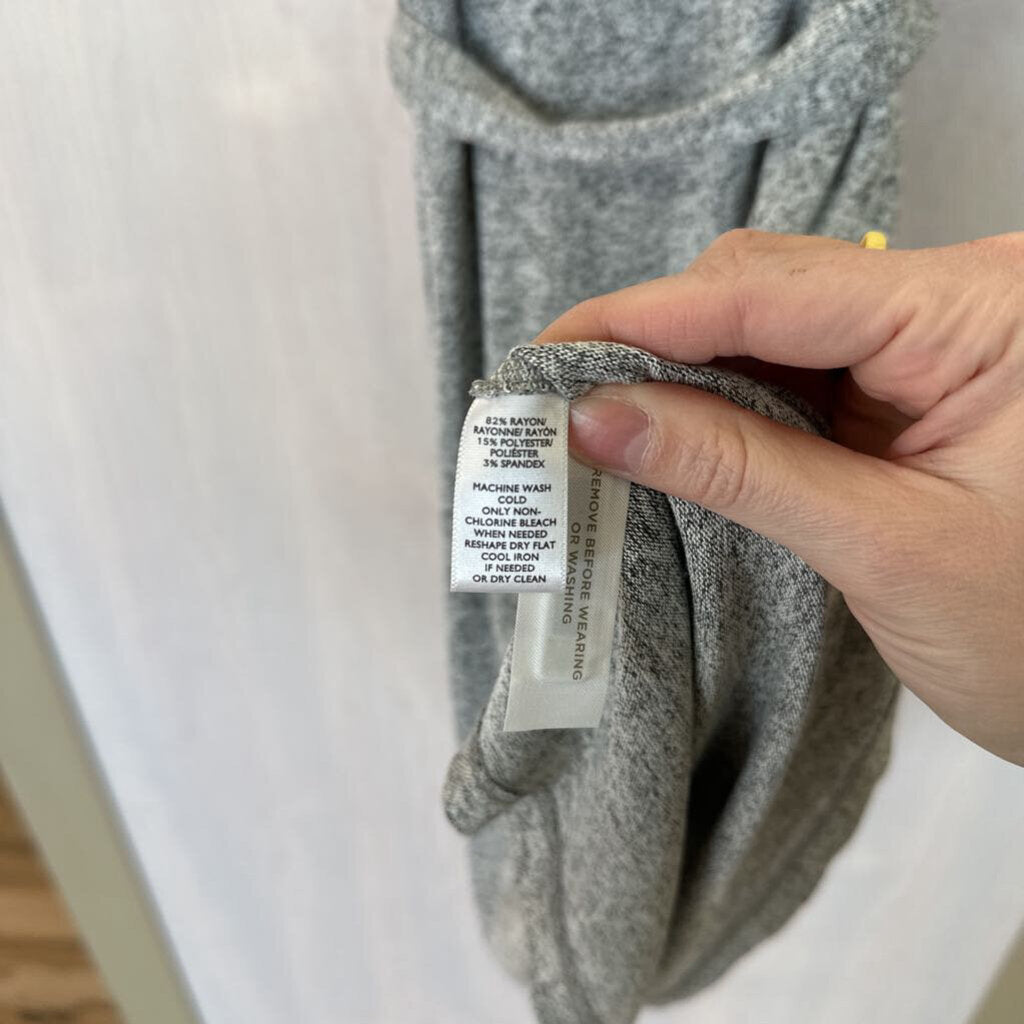 Loft Grey Short Ruffle Sleeve Dress With Tie Waist Detail XXSP NWT