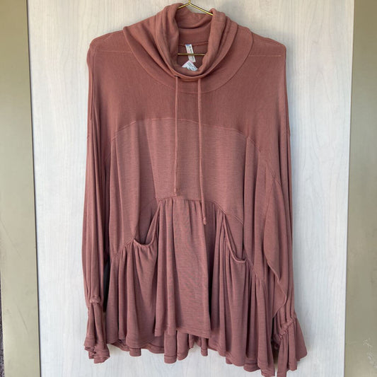 Free People Movement Blush Slouchy Cowl Neck Top Extra Small