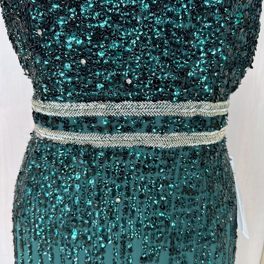 NWT MacDuggal Sequin Sheath Midi Formal Dress 14