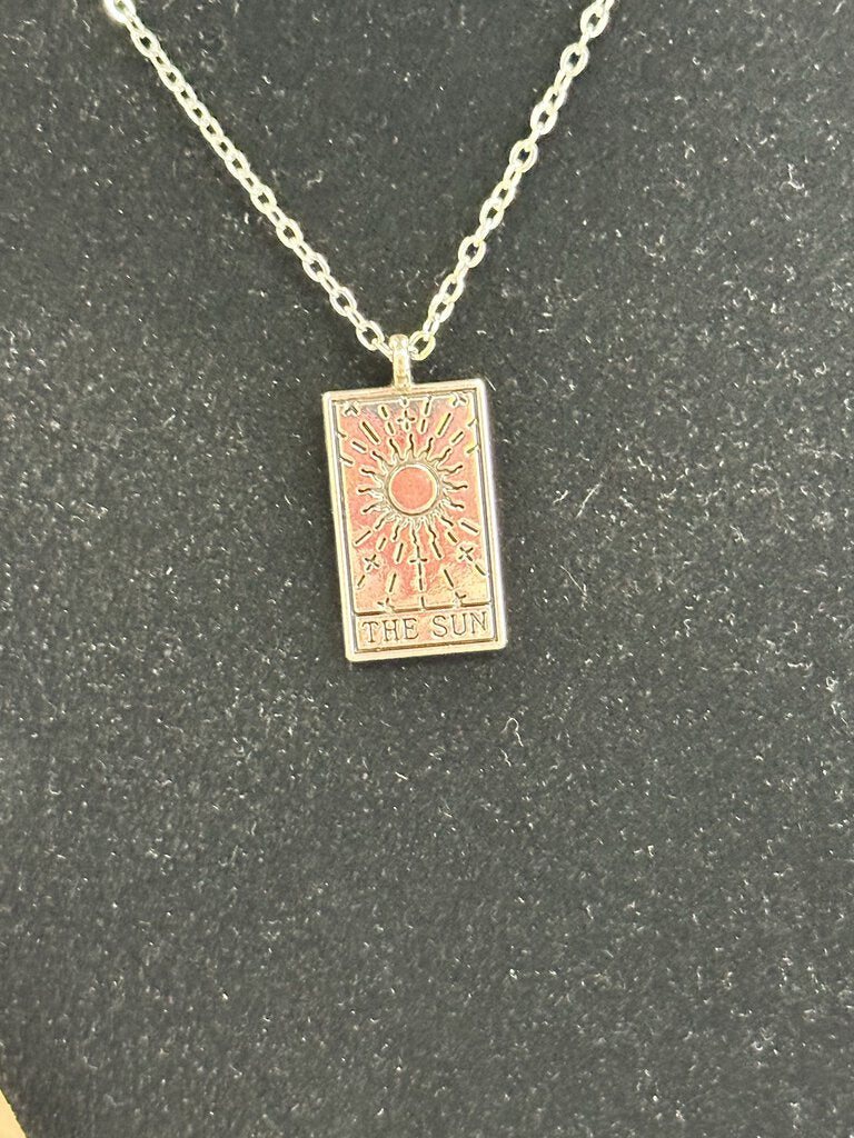 The SunTarot Card Silver Necklace