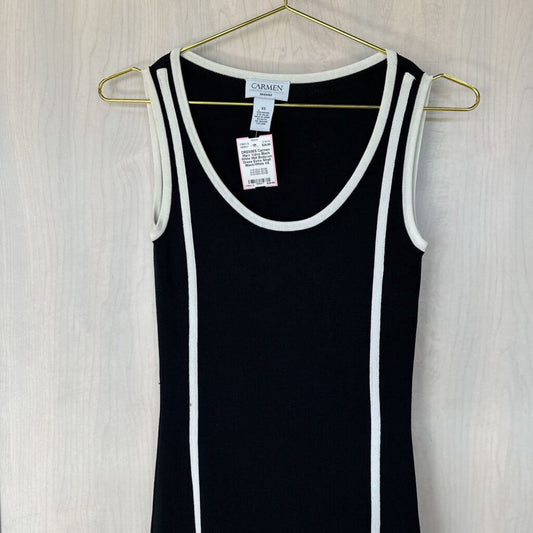 Black White Midi Bodycon Dress Extra Small