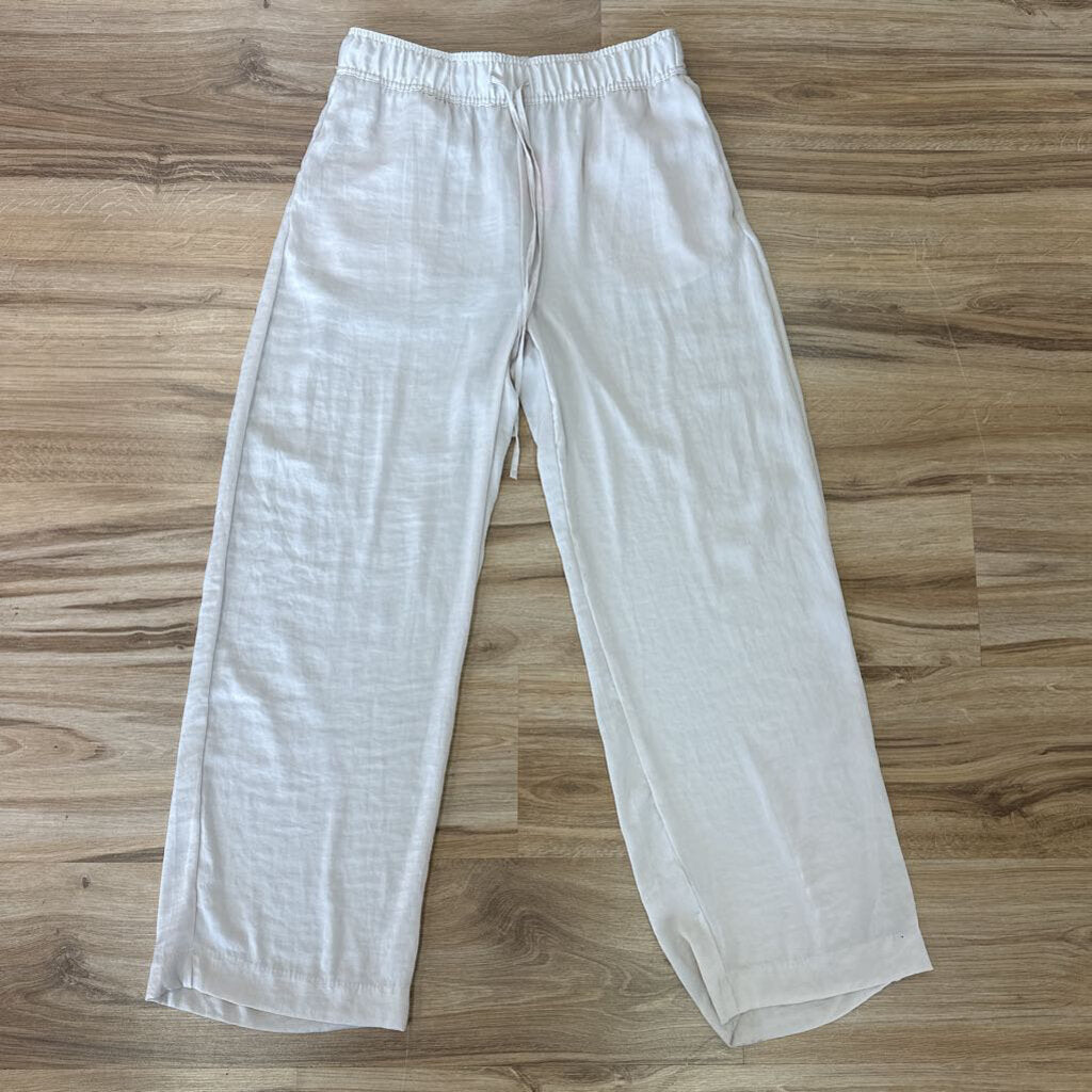 H and M Cream Silky Wide Leg Pants Medium