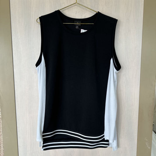 Worthington Black/ White Sleeveless Top Extra Extra Large