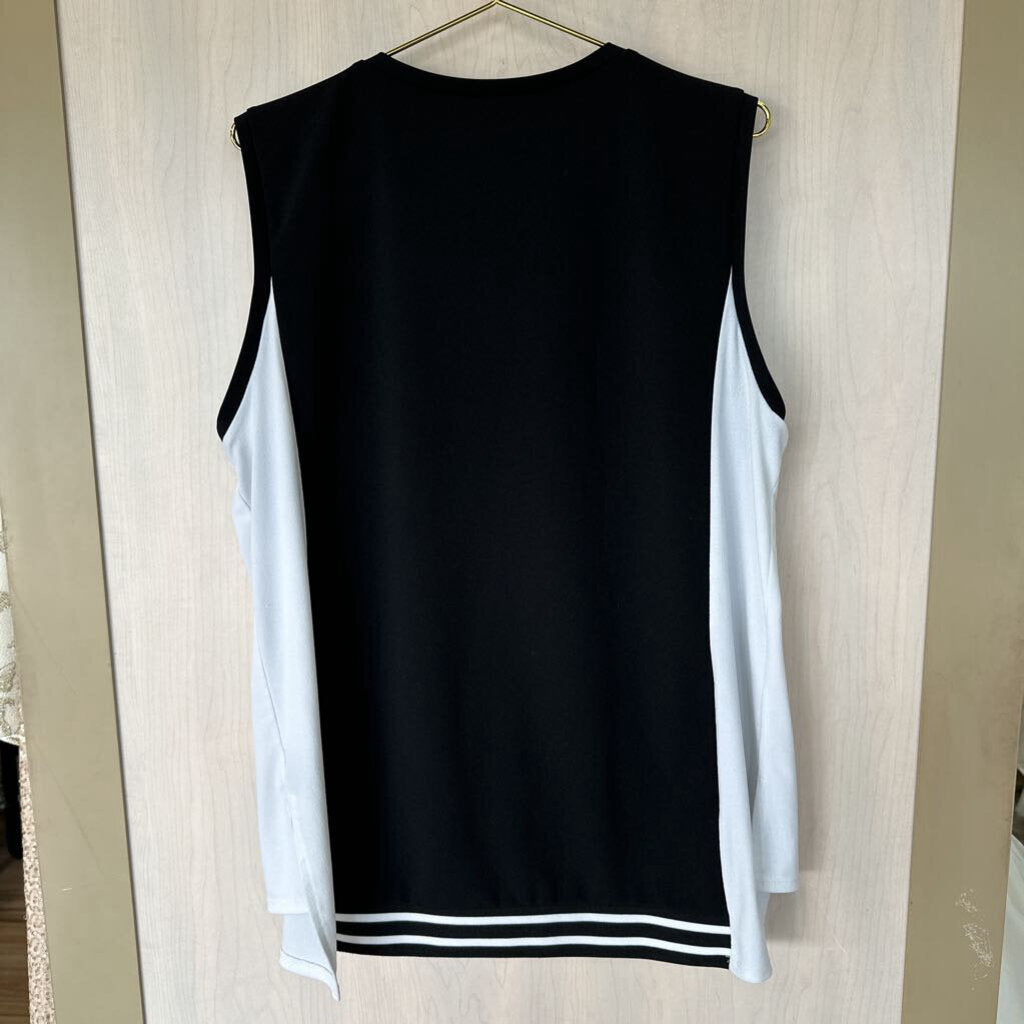 Worthington Black/ White Sleeveless Top Extra Extra Large