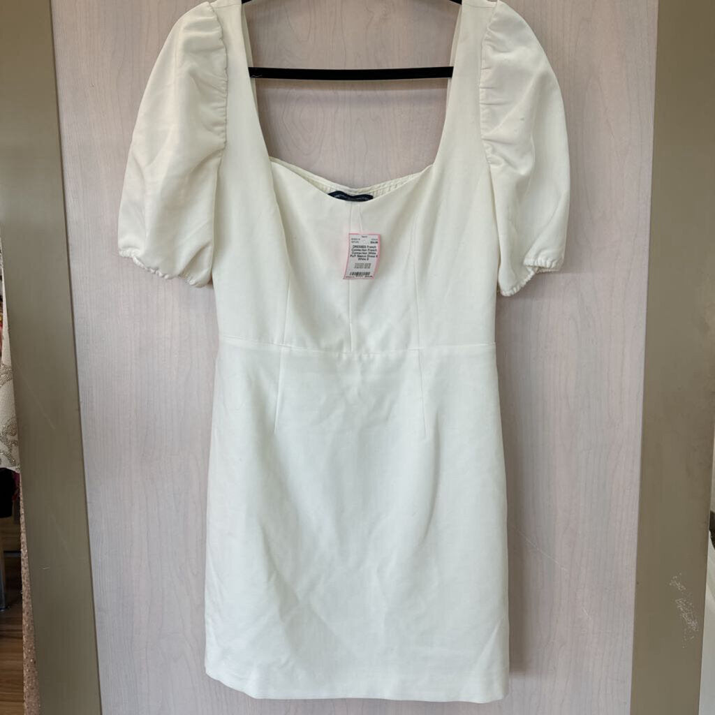 French Connection White Puff Sleeve Dress 8