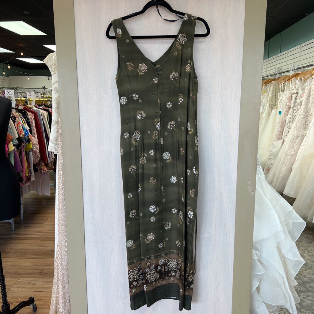 Vintage Green Printed Maxi Dress 11/12