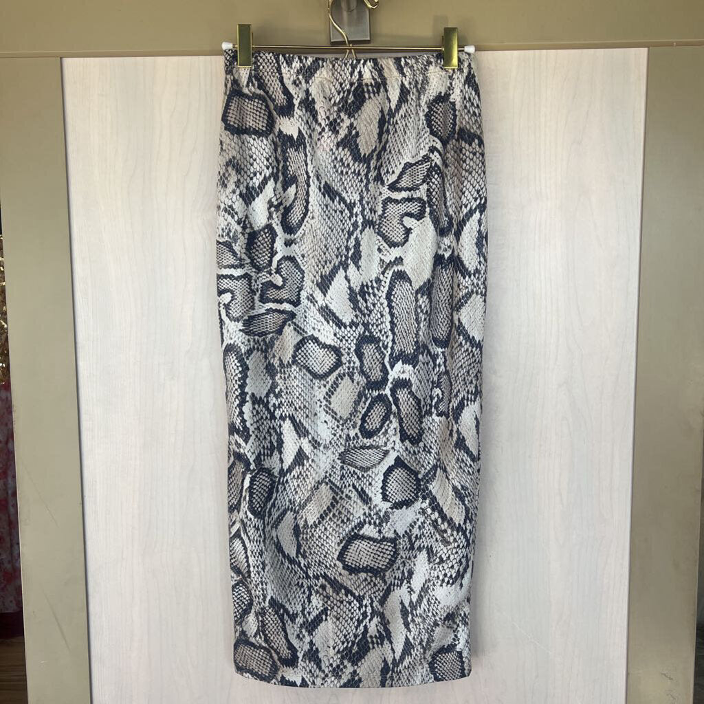 Fashion Nova Snakeskin Midi Skirt Small