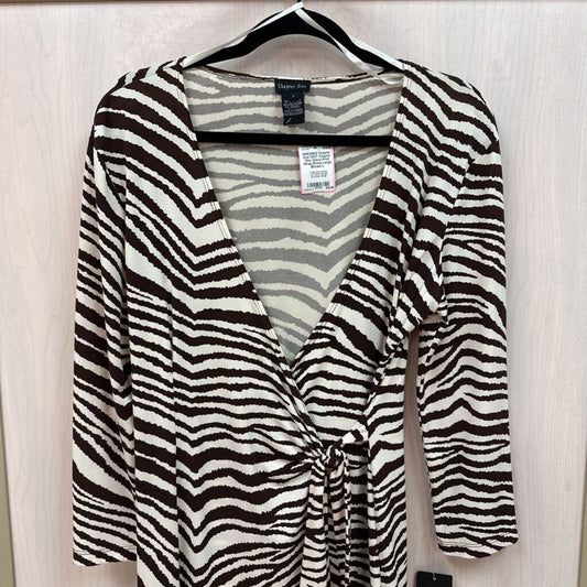 NWT Chapter One Zebra Print Wrap Dress Large