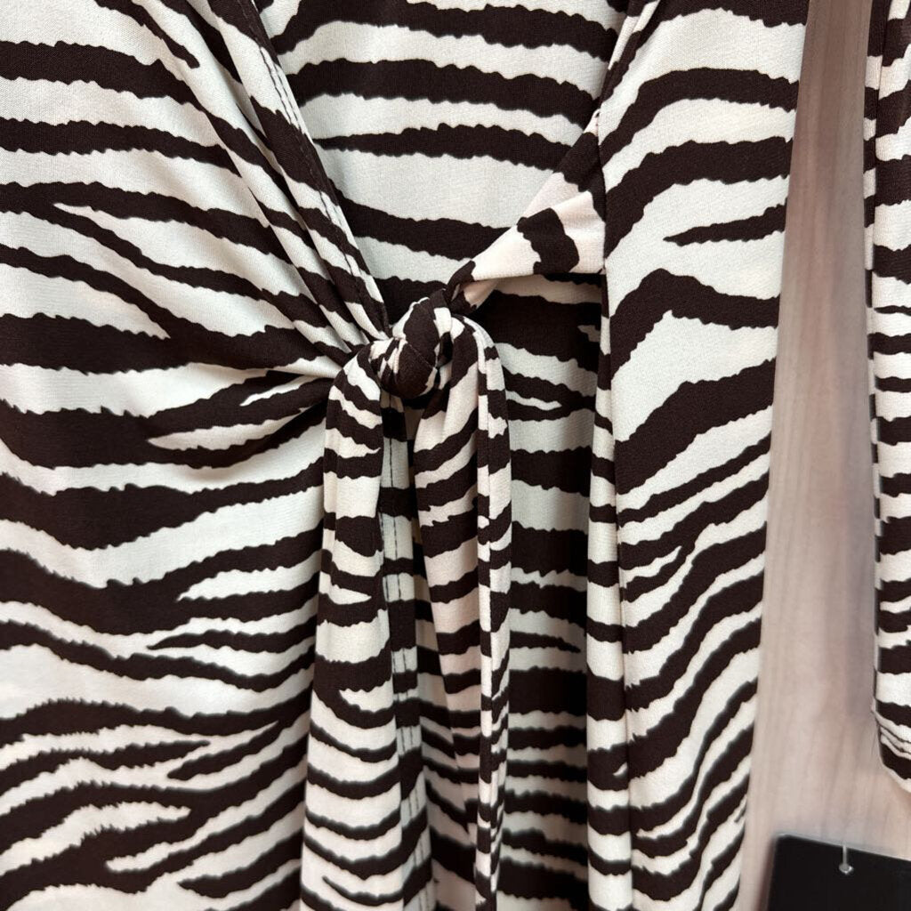 NWT Chapter One Zebra Print Wrap Dress Large