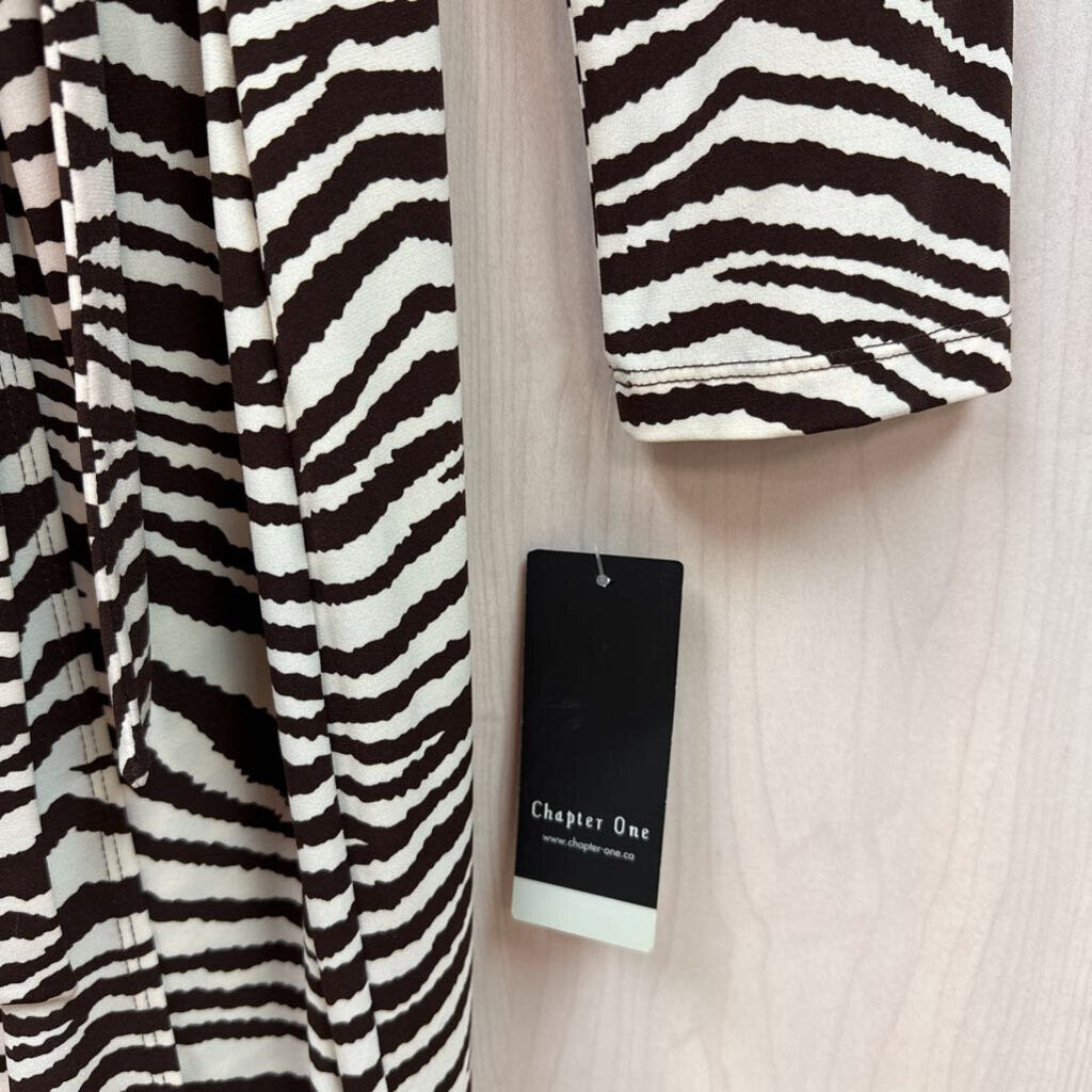 NWT Chapter One Zebra Print Wrap Dress Large