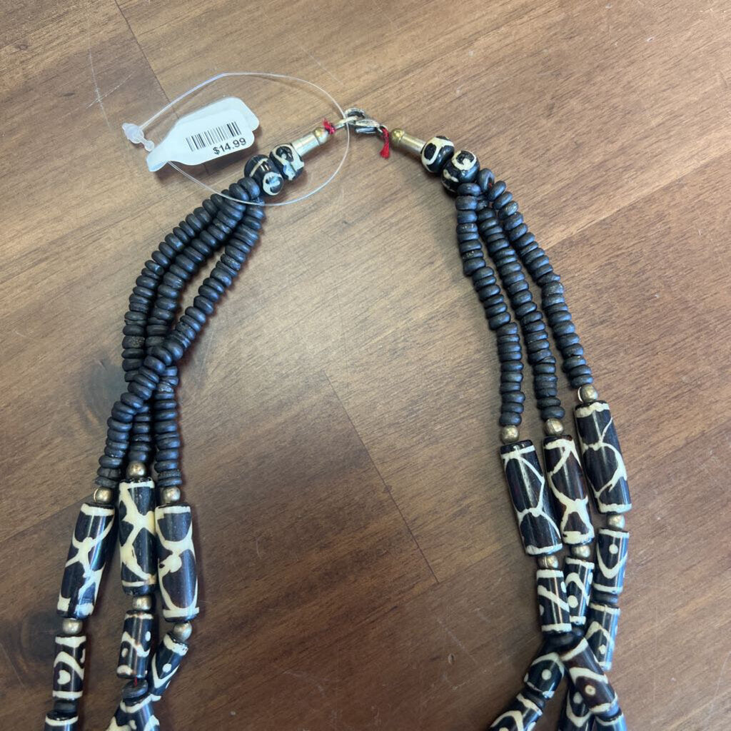 Tribal Print Beaded Necklace