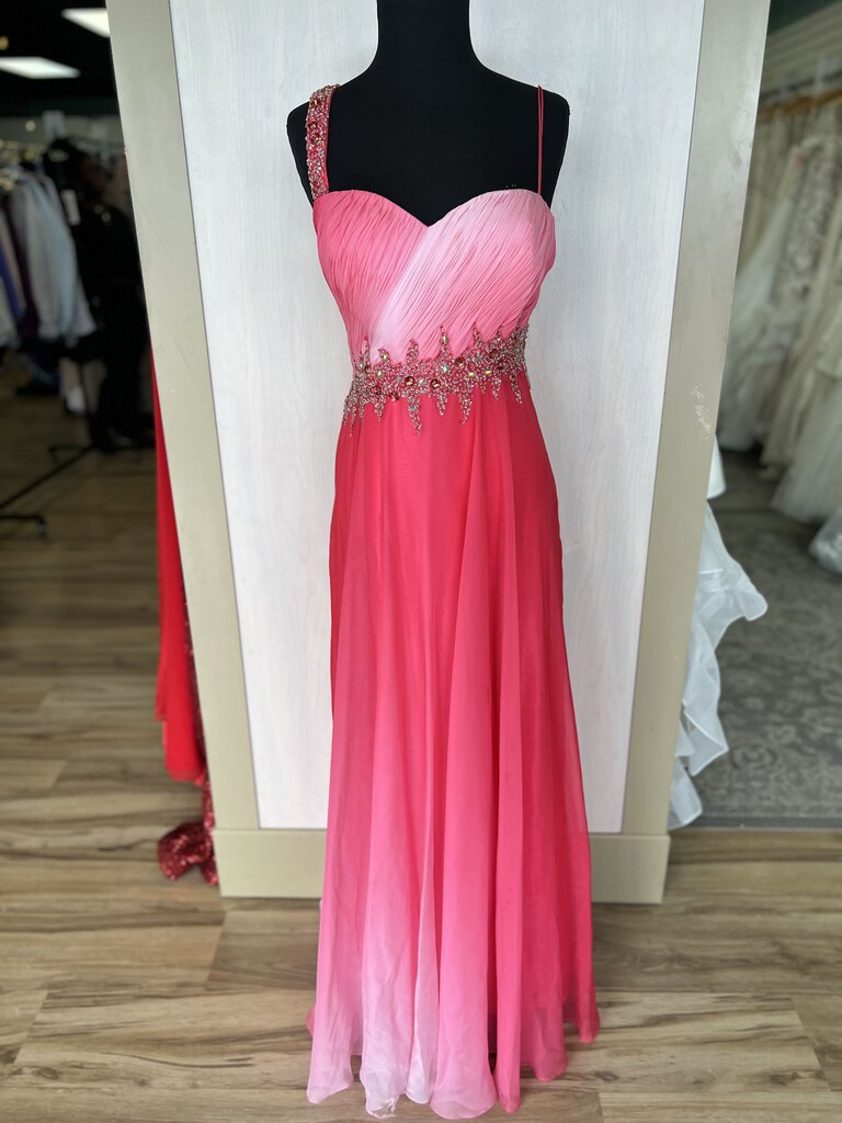 Dave & Johnny Asymmetrical Chiffon Long Formal 13/14