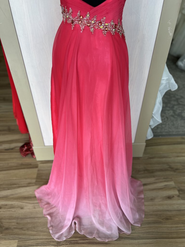 Dave & Johnny Asymmetrical Chiffon Long Formal 13/14