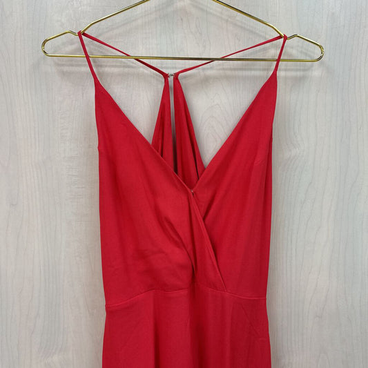 Lush Red V Neck Maxi Dress Small