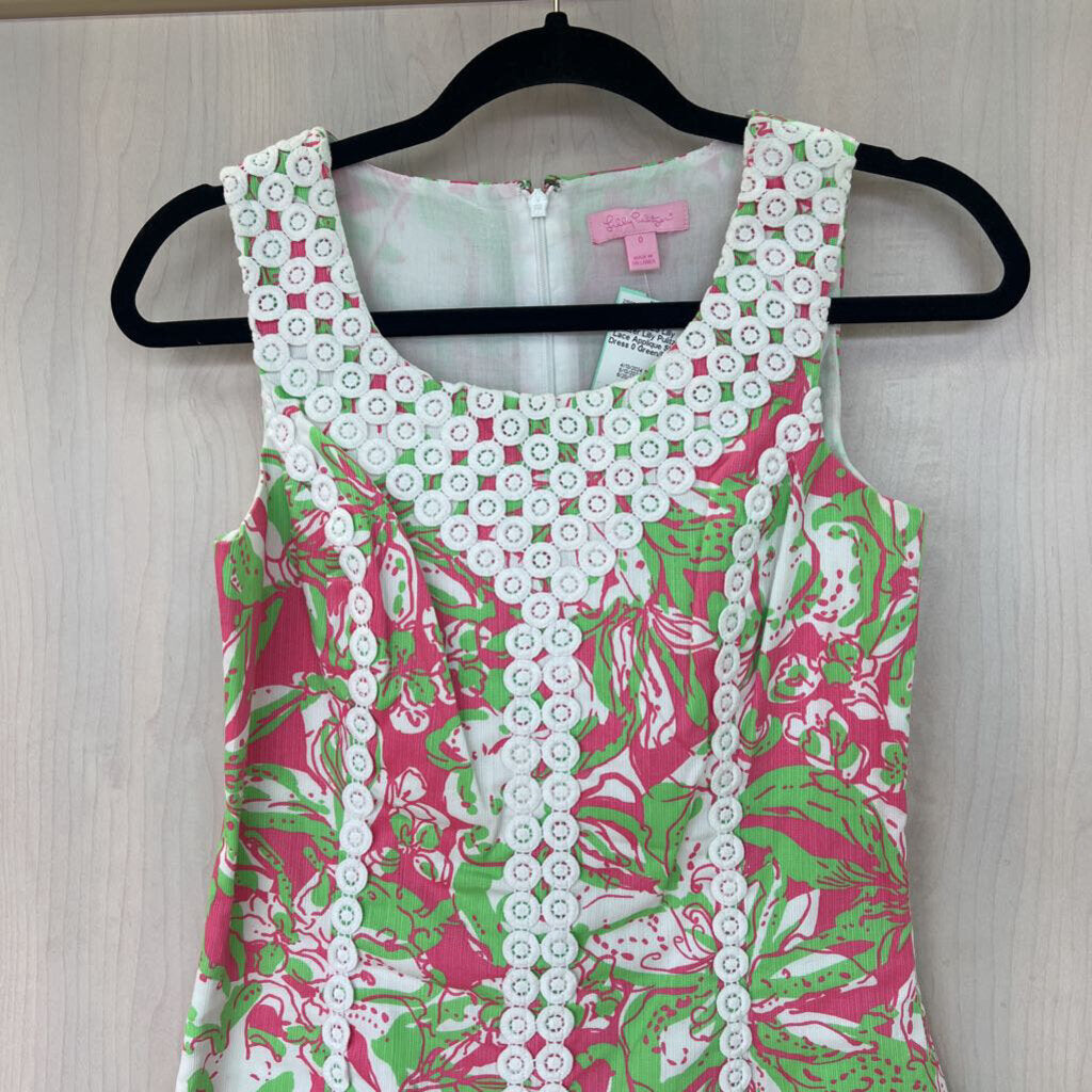 Lilly Pulitzer Lace Applique Shift Dress 0