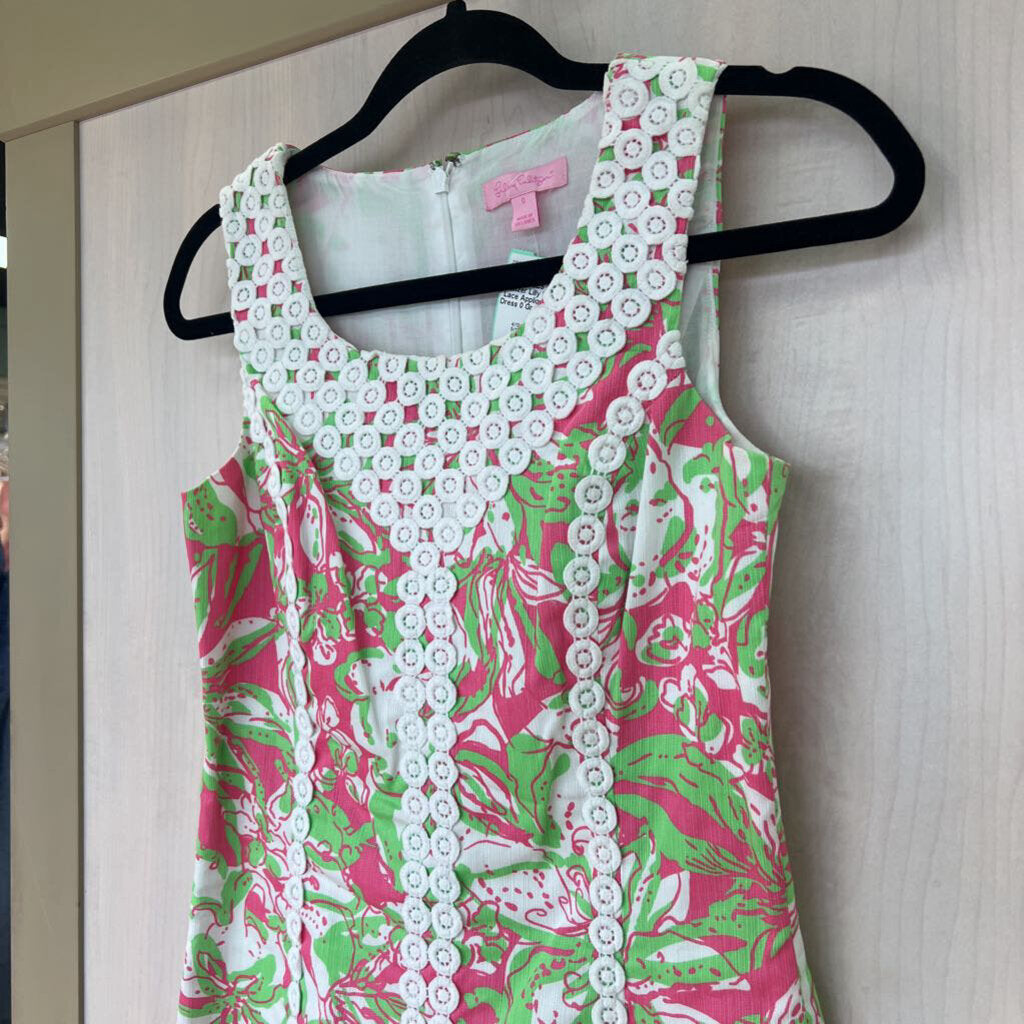 Lilly Pulitzer Lace Applique Shift Dress 0