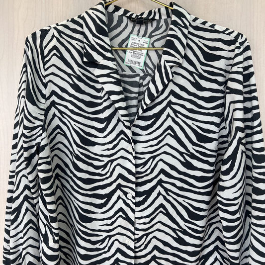 Banana Republic Zebra Print Longsleeve Top Large